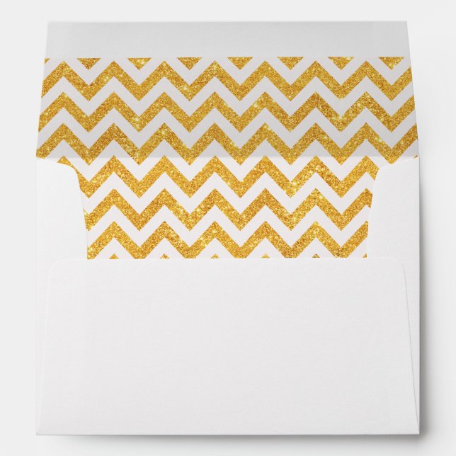 Faux Gold Glitter Chevron - Envelope (Back (Bottom))