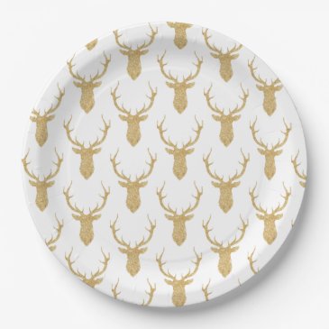 Faux Gold Glitter Christmas Deer