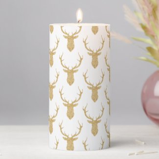 Faux Gold Glitter Christmas Deer