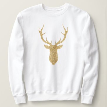 Faux Gold Glitter Christmas Deer