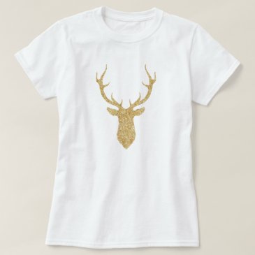 Faux Gold Glitter Christmas Deer