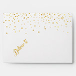 Faux Gold Glitter Confetti Dots Fancy Wedding Envelope at Zazzle