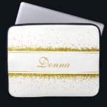 Faux Gold Glitter Confetti Name Laptop Sleeve<br><div class="desc">Luxury and precious gold glitter bright confetti illustration. Simple,  clean and professional background for your customized name or text.</div>
