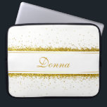 Faux Gold Glitter Confetti Name Laptop Sleeve<br><div class="desc">Luxury and precious gold glitter bright confetti illustration. Simple,  clean and professional background for your customized name or text.</div>