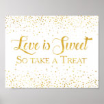 Faux Gold Glitter Confetti Wedding Dessert Sign at Zazzle