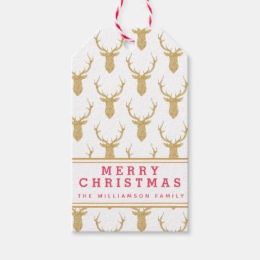 Faux Gold Glitter Deer Christmas
