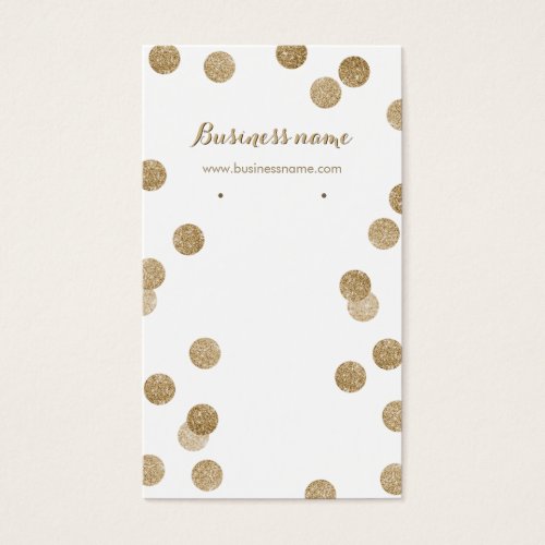 Faux Gold Glitter Dots Background Earring Cards