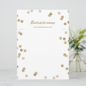 Faux Gold Glitter Dots Background Necklace Cards (Standing Front)