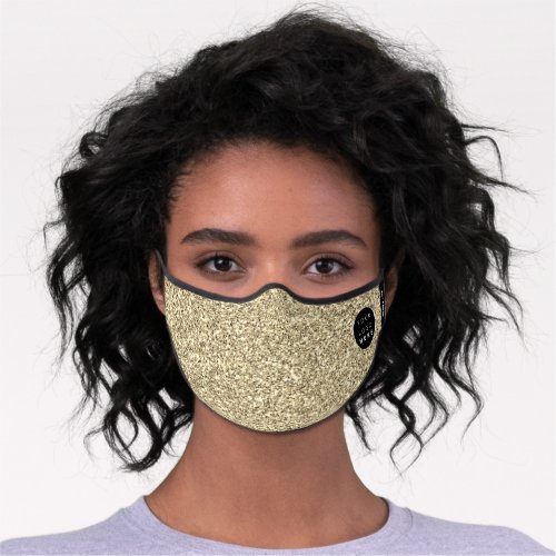 Faux Gold Glitter Effect Custom Logo Name VIP Premium Face Mask