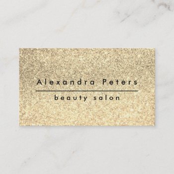 Faux Gold Glitter Elegant Beauty Salon Business Card by amoredesign at Zazzle