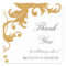 Faux Gold Glitter Elegant Damask Thank You Sticker