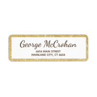 Faux Gold Glitter Foil Return Address