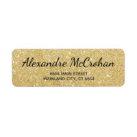 Faux Gold Glitter Foil Return Address