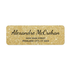 Faux Gold Glitter Foil Return Address Label