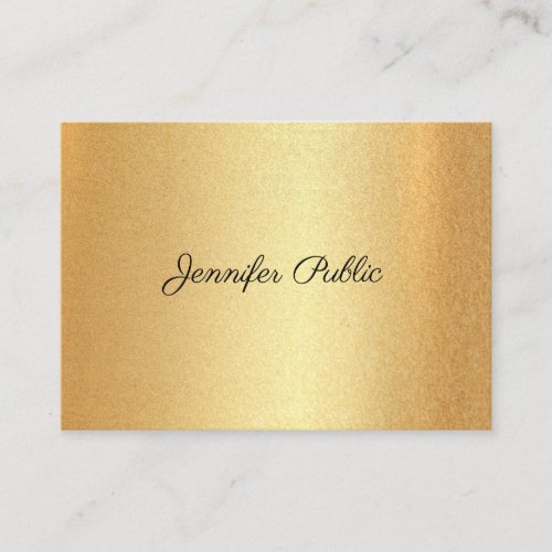 Faux Gold Glitter Hand Script Elegant Calligraphy Business Card