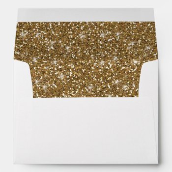 Faux Gold Glitter Lined Envelope by GraphicsByMimi at Zazzle