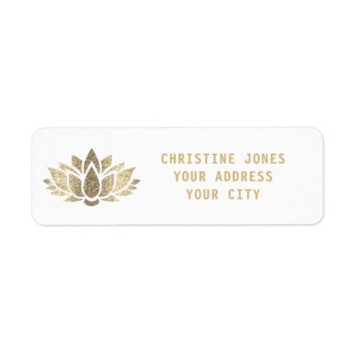 faux gold glitter lotus flower label