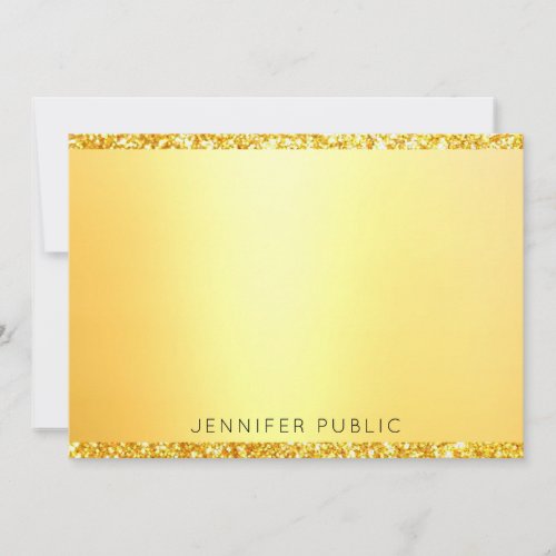 Faux Gold Glitter Modern Monogram Template Elegant