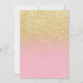 Faux gold glitter ombre pink elegant Sweet sixteen Invitation (Back)