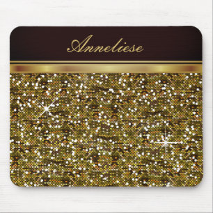 Faux Gold Glitter - Personalized Mouse Pad