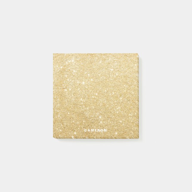 Faux Gold Glitter Personalized Notes (Front)