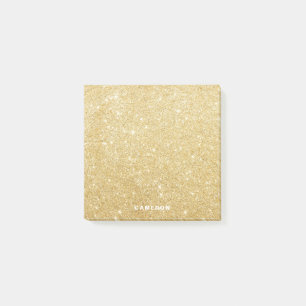 Faux Gold Glitter Personalized Post-it Notes