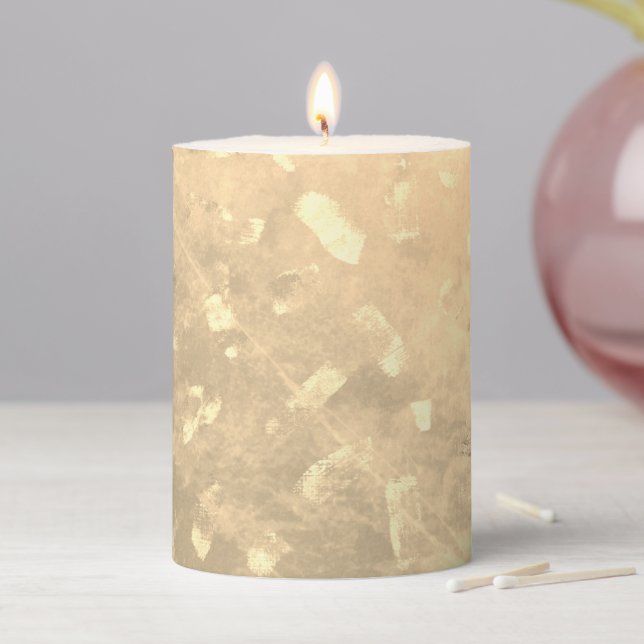Faux Gold Glitter  Pillar Candle (In Situ)