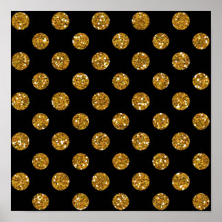 Gold Polka Dots Posters | Zazzle