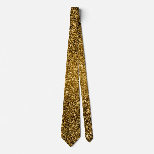 Faux Gold Glitter Print  Tie (Front)