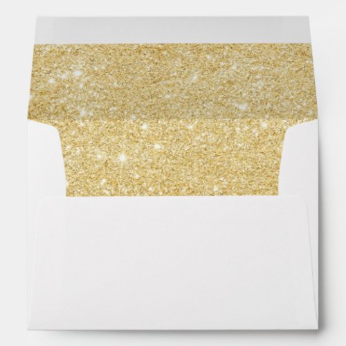 Faux Gold Glitter Return Address Envelope