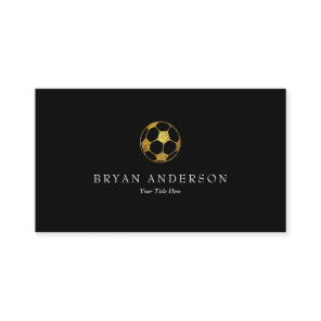 Faux Gold Glitter Soccer Ball Business Card
