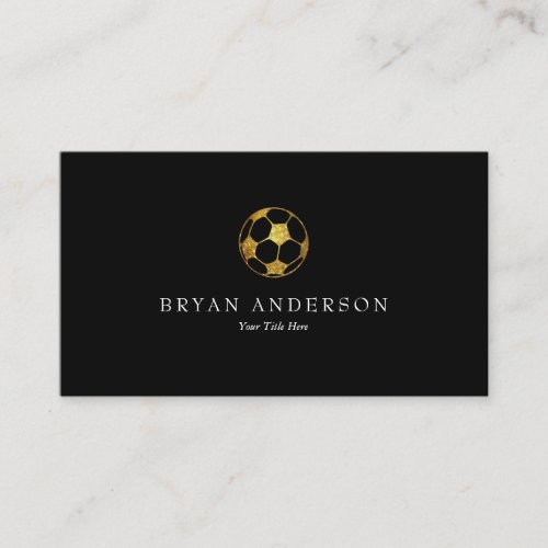Faux Gold Glitter Soccer Ball Business Card