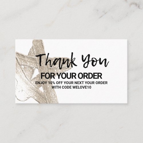 Faux Gold Glitter Star Thank Salon Social Media  Business Card