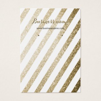 Faux Gold Glitter Striped Background Earring Cards by tashatzazzle at Zazzle