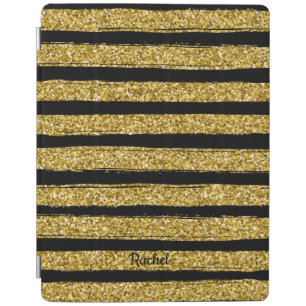 Faux Gold Glitter Stripes iPad Pro Case