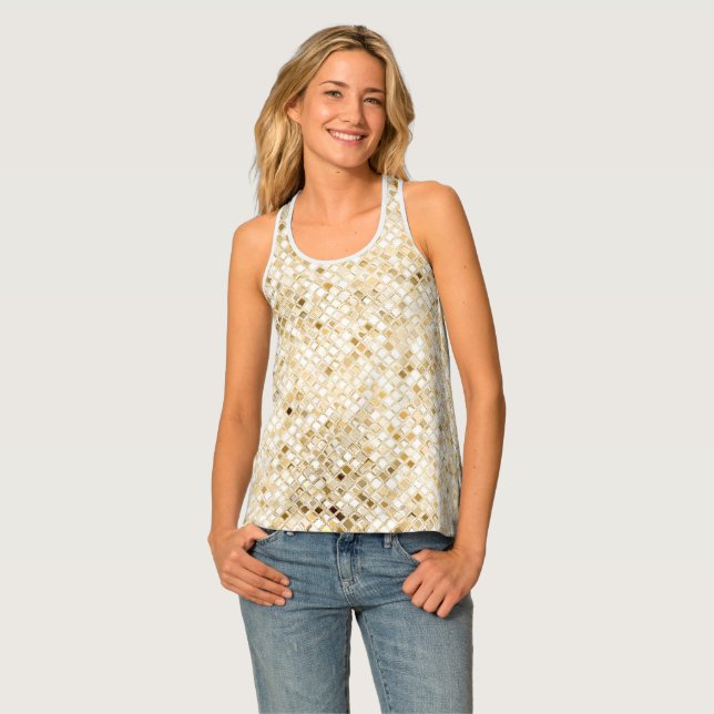 Faux Gold Glitter Tank Top (Front Full)