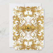 Faux Gold Glitter Ticket Vintage Bridal Shower Invitation (Back)
