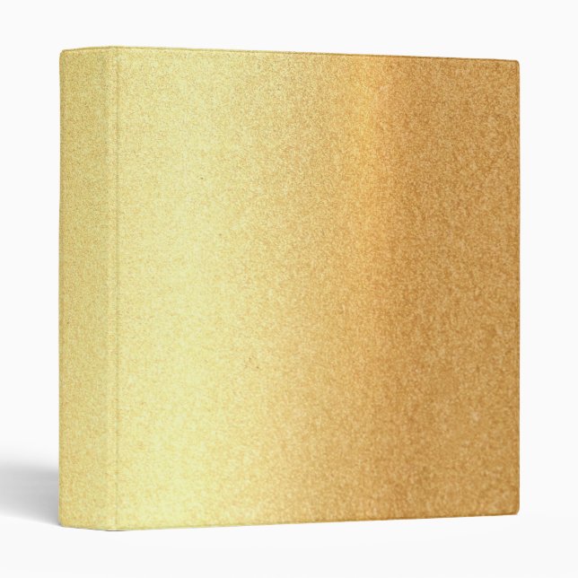 Faux Gold Glitter Trendy Elegant Design Modern 3 Ring Binder (Front/Spine)