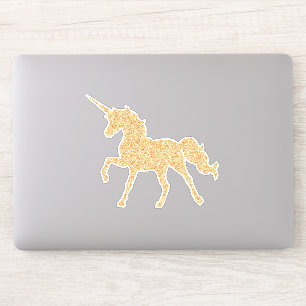 Faux Gold Glitter Unicorn Glam Vinyl Sticker