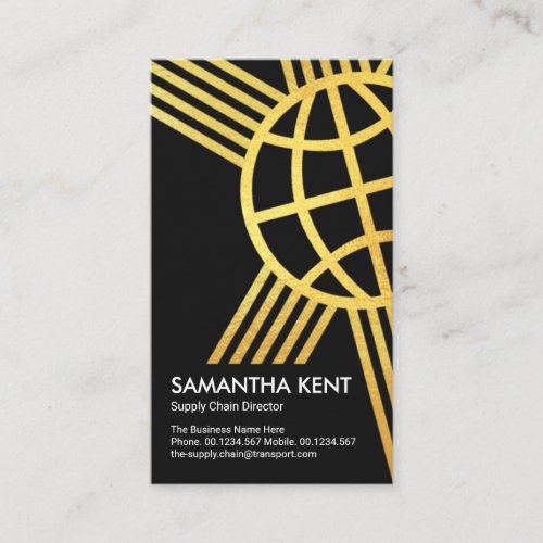 Faux Gold Global Connection Lines Import Export Business Card