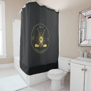 Faux Gold Golf Clubs Shower Curtain