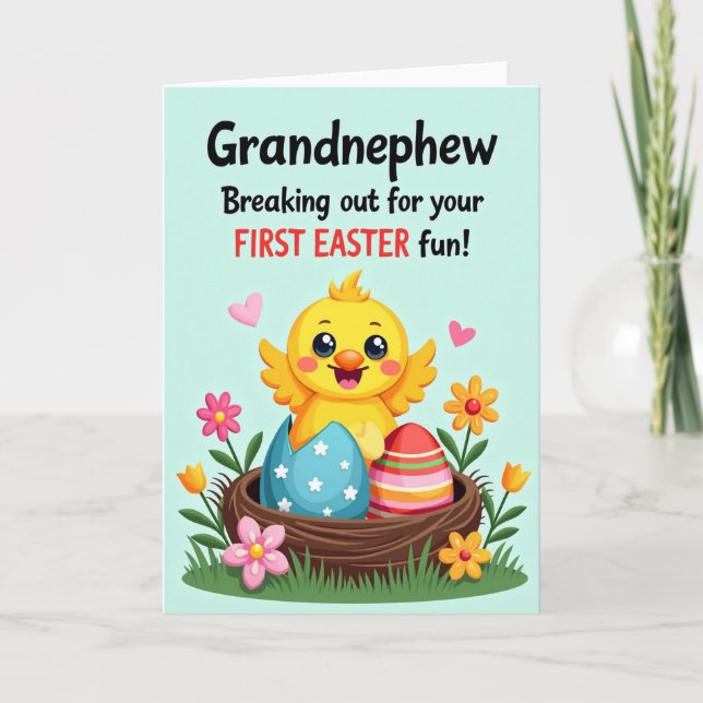 Faux Gold Grandnephew Easter Card (Front)