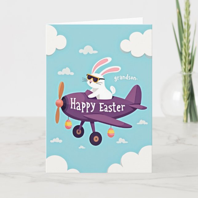 Faux Gold Grandson Easter Card (Front)