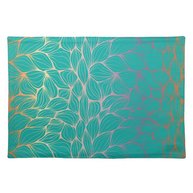 faux gold,green,elegant,leaf,chic,beautiful,modern placemat (Front)