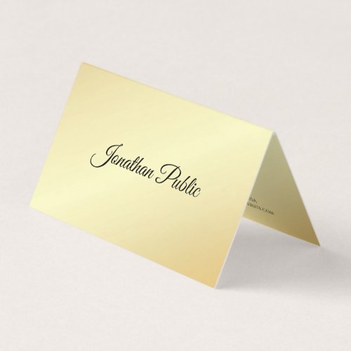 Faux Gold Handwritten Modern Template Elegant Business Card