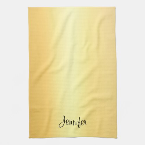 Faux Gold Handwritten Name Template Modern Kitchen Towel