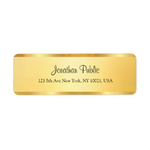 Faux Gold Handwritten Script Personalized Template Label