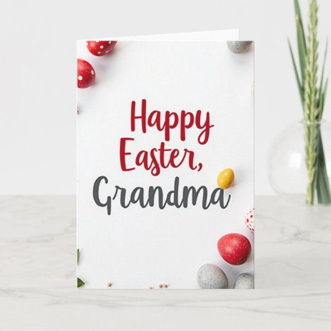 Faux Gold Happy Easter Grandma Card (Front)