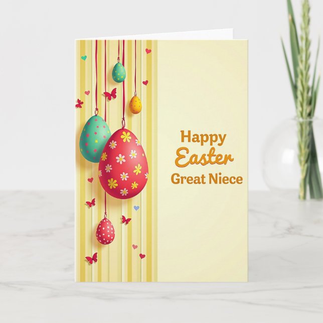 Faux Gold Happy Easter Niece Card (Front)