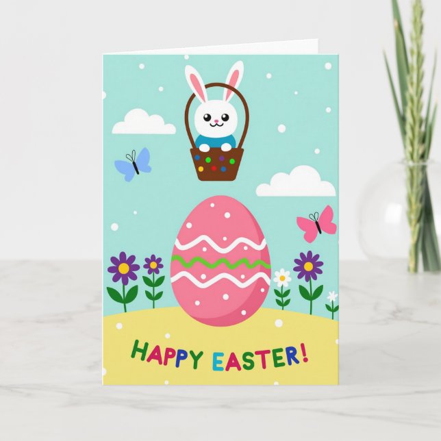 Faux Gold Happy Easter Season Card (Front)